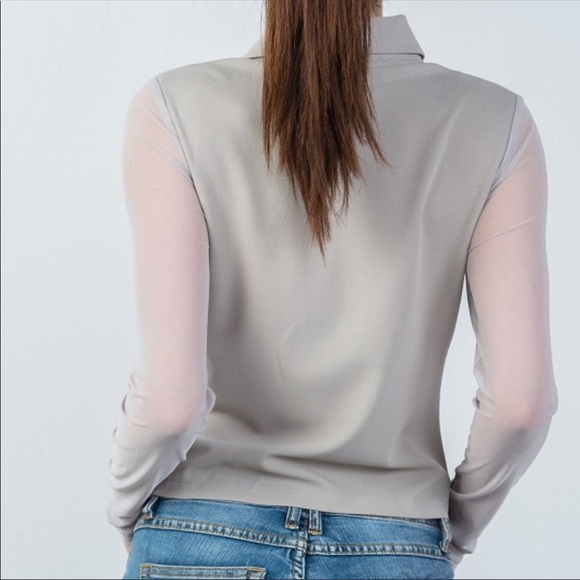 NWOT Grey Mesh Sleeve Jacket - Picture 4 of 4